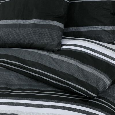 vidaXL Sada ložního prádla černá a bílá 200 x 200 cm bavlna