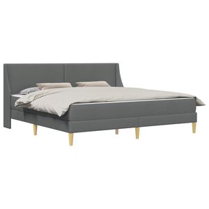 vidaXL R&aacute;m postele s matrac&iacute; s čelo Tmavě &scaron;ed&aacute; 180 x 200 cm Polyester