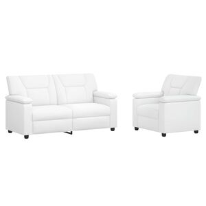 vidaXL Set pohovek 2 pcs B&iacute;l&aacute; Uměl&aacute; kůže