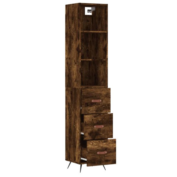 vidaXL Skř&iacute;ň highboard kouřov&yacute; dub 34,5 x 34 x 180 cm kompozitn&iacute; dřevo