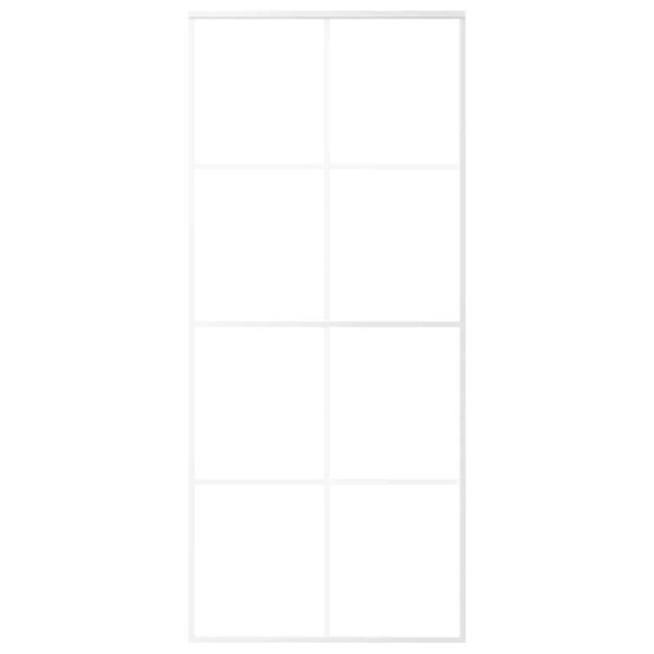 vidaXL Posuvné dveře ESG sklo a hliník 90 x 205 cm bílé