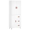 vidaXL Skř&iacute;ň highboard b&iacute;l&aacute; 69,5 x 34 x 180 cm kompozitn&iacute; dřevo