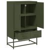 vidaXL Skříň highboard olivově zelená 68 x 39 x 111,5 cm ocel