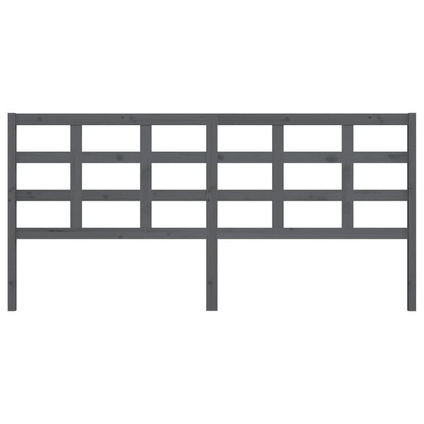 vidaXL Čelo postele šedé 205,5 x 4 x 100 cm masivní borovice