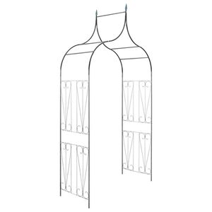 vidaXL Zahradn&iacute; oblouk na pop&iacute;nav&eacute; rostliny s hroty tmavě zelen&yacute;