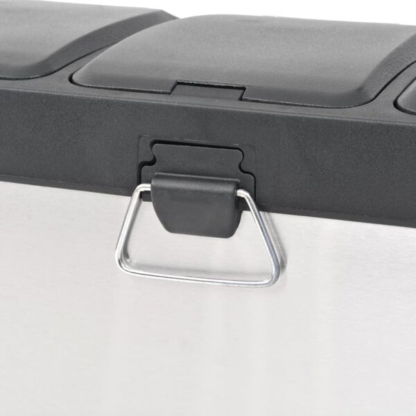 vidaXL Odpadkový koš na tříděný odpad nerezový 24 l