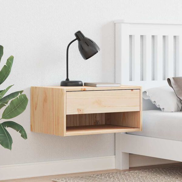 vidaXL Nočn&iacute; stolek Hněd&aacute; 50 x 32,5 x 24 cm Masivn&iacute; borovicov&eacute; dřevo