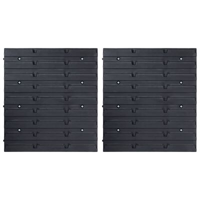 vidaXL 32dílný set skladovacích zásobníků nástěnné panely červenočerný