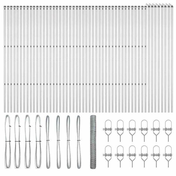 vidaXL Plotov&yacute; sloupek. Stř&iacute;brn&aacute; 100 x 1 m (36 mm s&iacute;ťovina) Ocel