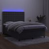 vidaXL Box spring postel s matrac&iacute; a LED tmavě &scaron;ed&aacute; 140x190 cm samet