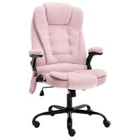 vidaXL Masážní kancelářská židle růžová samet