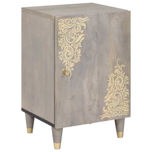 vidaXL Koupelnová skříň Šedá 38 x 33 x 58 cm Masivní mangové dřevo