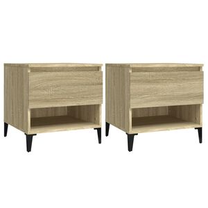 vidaXL Odkl&aacute;dac&iacute; stolky 2 ks dub sonoma 50x46x50 cm kompozitn&iacute; dřevo