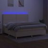 vidaXL Box spring postel s matrac&iacute; a LED kr&eacute;mov&aacute; 200x200 cm textil