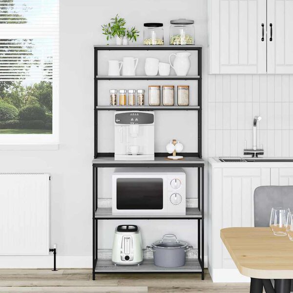 vidaXL Kuchyňsk&aacute; polička &Scaron;ed&aacute; Sonoma 80 x 40 x 168 cm kompozitn&iacute; dřevo