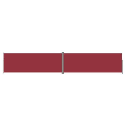 vidaXL Zatahovací boční markýza červená 220 x 1 200 cm