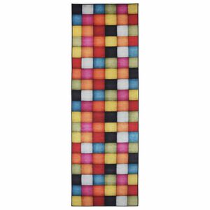 vidaXL Běhoun LESAKA pestr&aacute; 100 x 400 cm Diamantov&yacute; samet