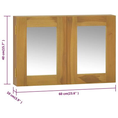 vidaXL Zrcadlová skříňka 60 x 10 x 40 cm masivní teakové dřevo