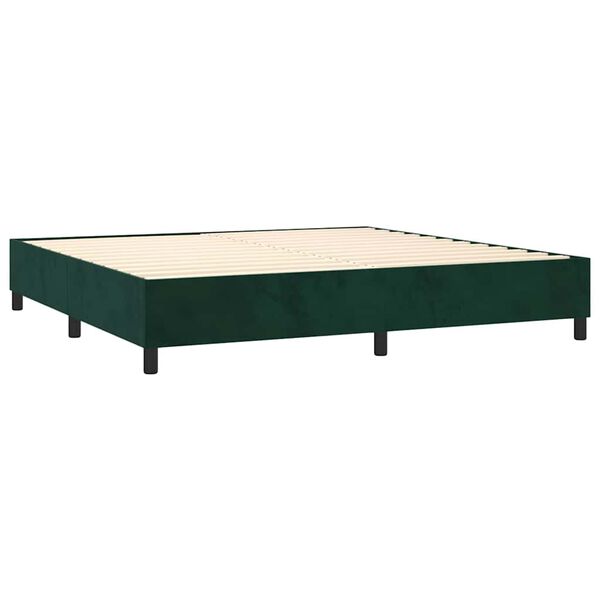 vidaXL Box spring postel s matrac&iacute; tmavě zelen&aacute; 200x200 cm samet