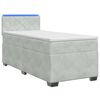 vidaXL Box spring postel s matrac&iacute; a LED Světle &scaron;ed&aacute; jednoduch&yacute; Samet
