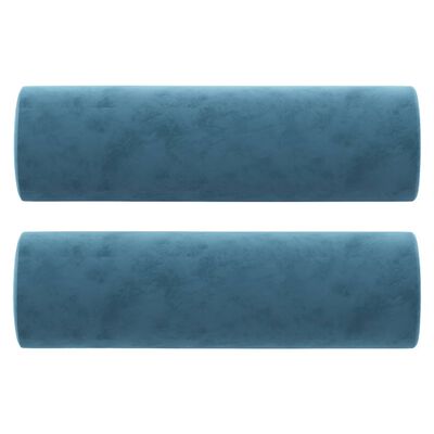 vidaXL Dekorační polštáře 2 ks modré Ø 15 x 50 cm samet