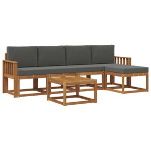 vidaXL Venkovn&iacute; pohovkov&aacute; souprava 6 pcs Přirozen&aacute; a Anthracitov&aacute;