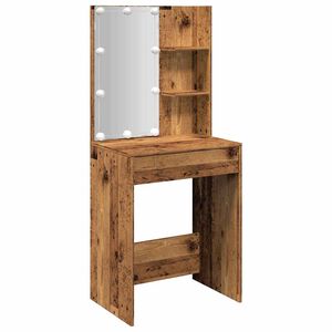 vidaXL Toaletn&iacute; stolek s LED old wood 60 x 40 x 140 cm