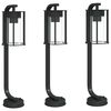vidaXL Venkovn&iacute; stojac&iacute; lampy 3 ks čern&eacute; 60 cm nerezov&aacute; ocel