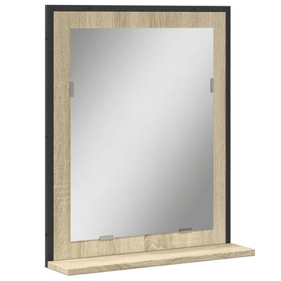 vidaXL Koupelnové zrcadlo s poličkou dub sonoma 50x12x60 cm kompozit