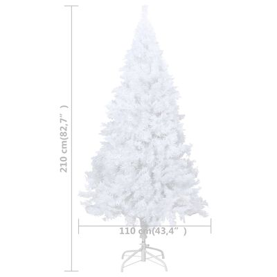 vidaXL Umělý vánoční stromek s LED a hustými větvemi bílý 210 cm