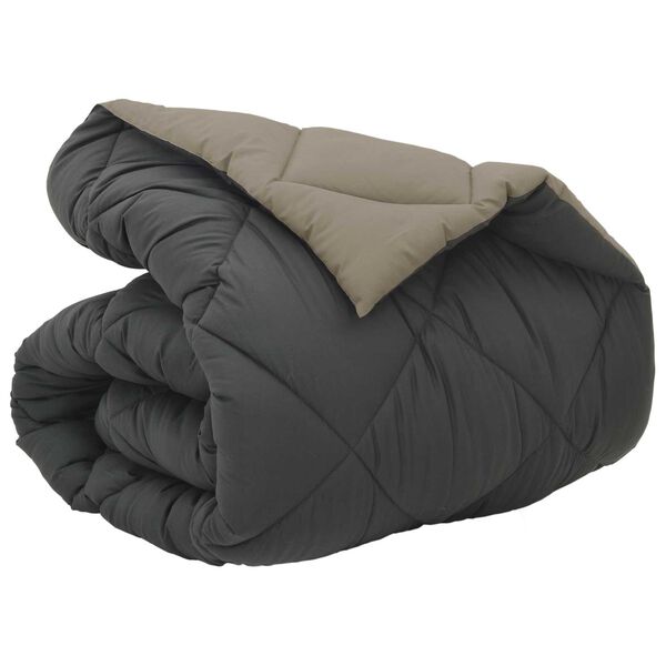 vidaXL Zimn&iacute; přikr&yacute;vka Světl&aacute; &scaron;ed&aacute; a antracitov&aacute; 200 x 155 cm