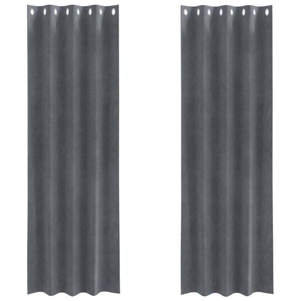 vidaXL Zatemňovac&iacute; z&aacute;věsy 2 pcs Světle &scaron;ed&aacute; 140 x 260 cm samet