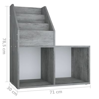 vidaXL Dětský regál na časopisy betonově šedý 71x30x78,5cm dřevotříska