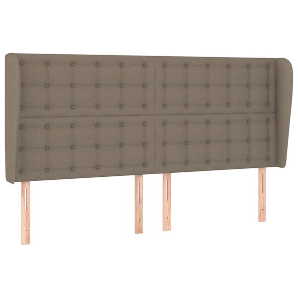 vidaXL Čelo postele typu u&scaron;&aacute;k taupe 163x23x118/128 cm textil