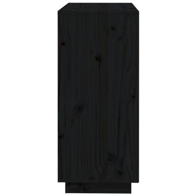 vidaXL Příborník černý 74 x 35 x 80 cm masivní borové dřevo