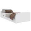vidaXL R&aacute;m postele se z&aacute;suvkami b&iacute;l&yacute; masivn&iacute; borov&eacute; dřevo 90 x 200 cm