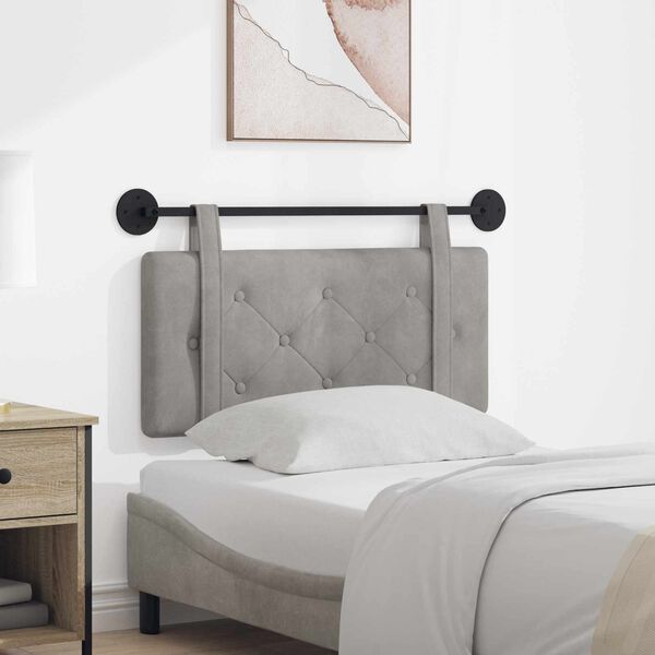 vidaXL Z&aacute;věsn&aacute; čeln&iacute; deska N&aacute;stěnn&yacute; Světle &scaron;ed&aacute; 90 x 55 x 5 cm samet