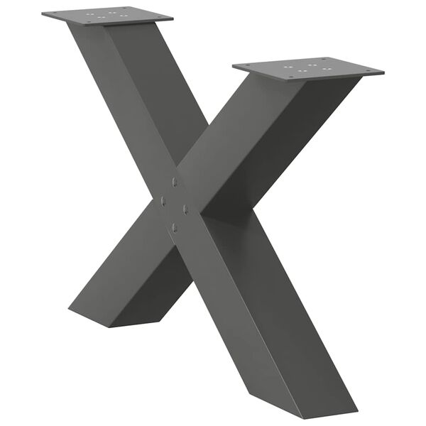 vidaXL Nohy konferenčn&iacute;ho stolku ve tvaru X, 2 ks, antracitov&eacute;, 70 x (42-43) cm, ocel