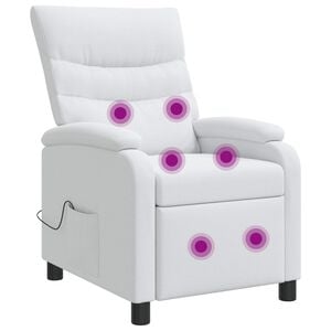 vidaXL Mas&aacute;žn&iacute; polohovac&iacute; křeslo B&iacute;l&aacute; Textil