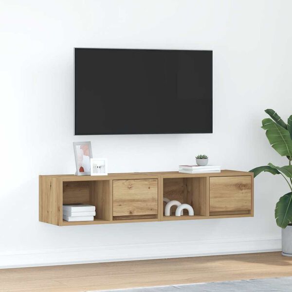 vidaXL TV skříňky 2 ks Dub Artisan 60x31x25,5 cm Dřevěné konstrukce