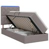 vidaXL LED postel s &uacute;ložn&yacute;m prostorem a matrac&iacute; Taupe 90 x 200 cm