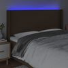 vidaXL Čelo postele s LED tmavě hněd&eacute; 203 x 16 x 118/128 cm textil