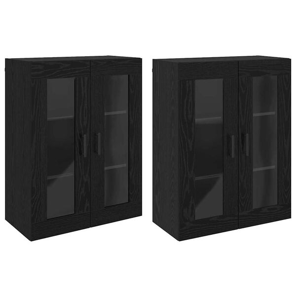 vidaXL N&aacute;stěnn&eacute; skř&iacute;ňky 2 pcs Čern&yacute; dub 69,5 x 34 x 90 cm