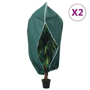 vidaXL Ochrann&eacute; n&aacute;vleky na rostliny na zip 2 ks 70 g/m&sup2; 1 x 1,55 m