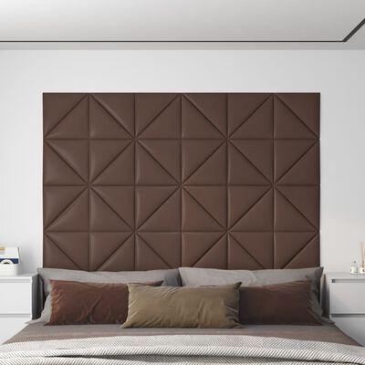 vidaXL Nástěnné panely 12 ks hnědé 30 x 30 cm umělá kůže 0,54 m²
