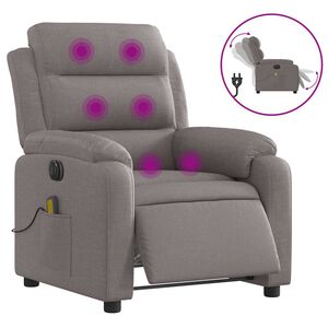 vidaXL Elektrick&eacute; mas&aacute;žn&iacute; polohovac&iacute; křeslo taupe textil