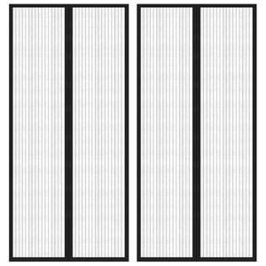 vidaXL Z&aacute;věsy do dveř&iacute; proti hmyzu 2 ks s magnety čern&eacute; 210 x 90 cm