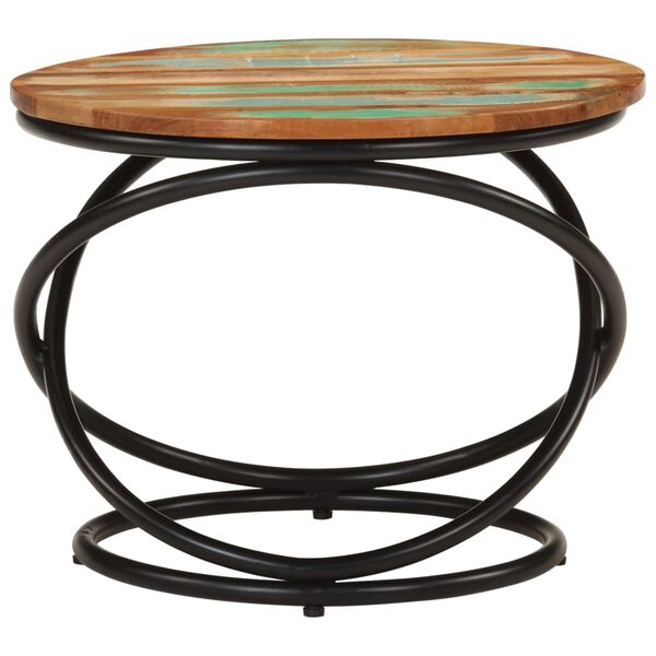 vidaXL Konferenční stolek Ø 50x40 cm masivní recyklované dřevo a ocel