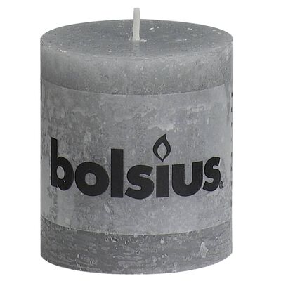Bolsius Rustikální válcové svíčky 6 ks 80 x 68 mm světle šedé