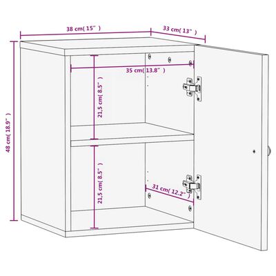 vidaXL Koupelnová nástěnná skříňka černá 38x33x48 cm masivní mangovník
